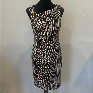 Elegant Animal Print One-Shoulder Dress Vince camuto size 6